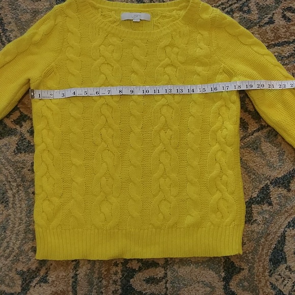 LOFT CABLE KNIT YELLOW SWEATER - Picture 7 of 8